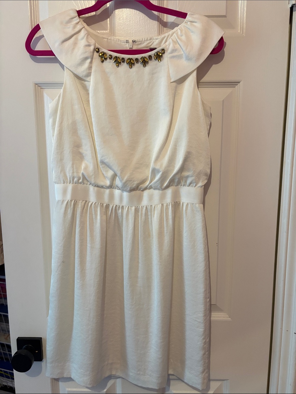 LOFT White Jewel-Neck Sleeveless Dress